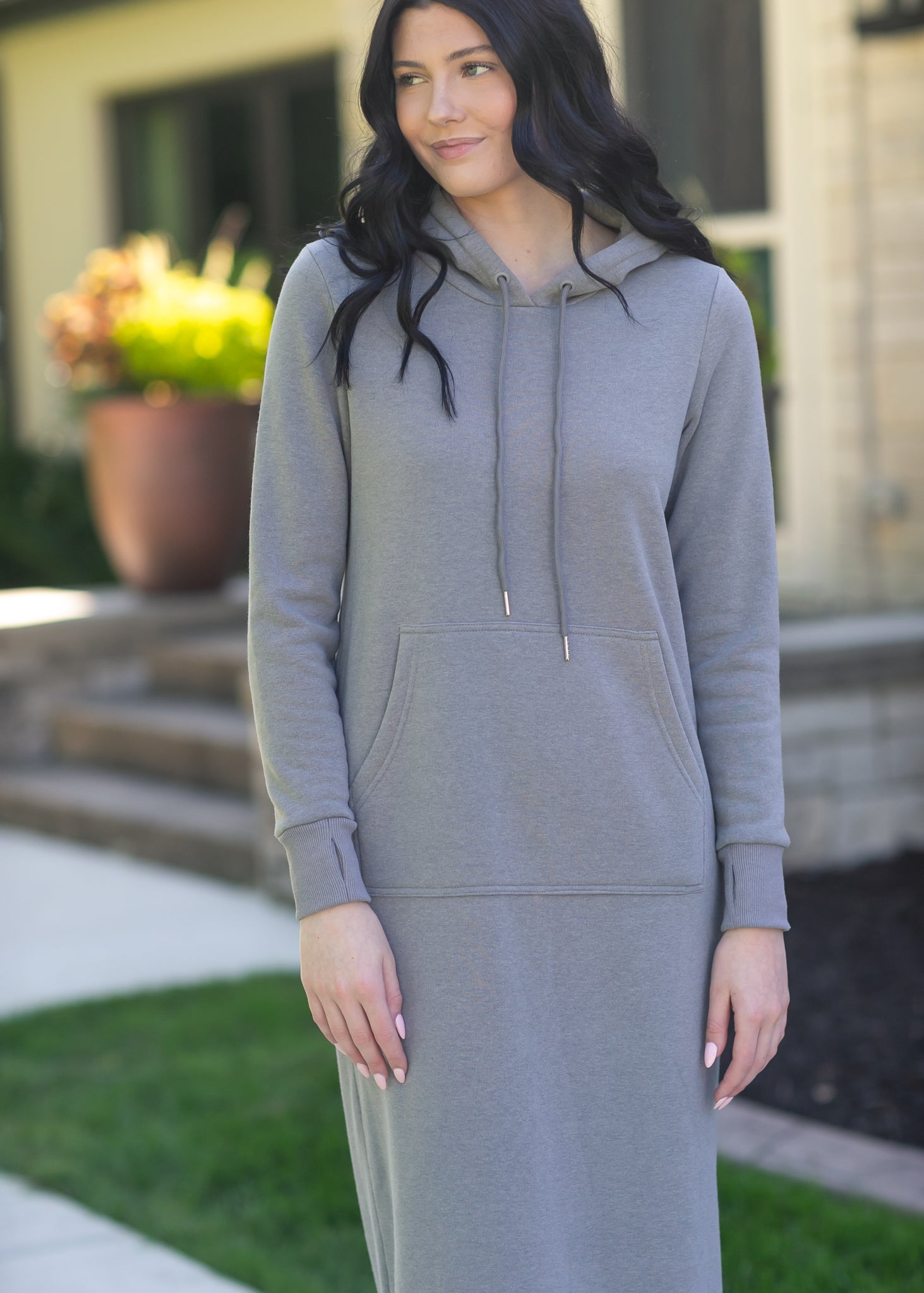 white christmas dresses Love Kuza Oversized Marled Sweatshirt Dress – Love, Kuza main image 0