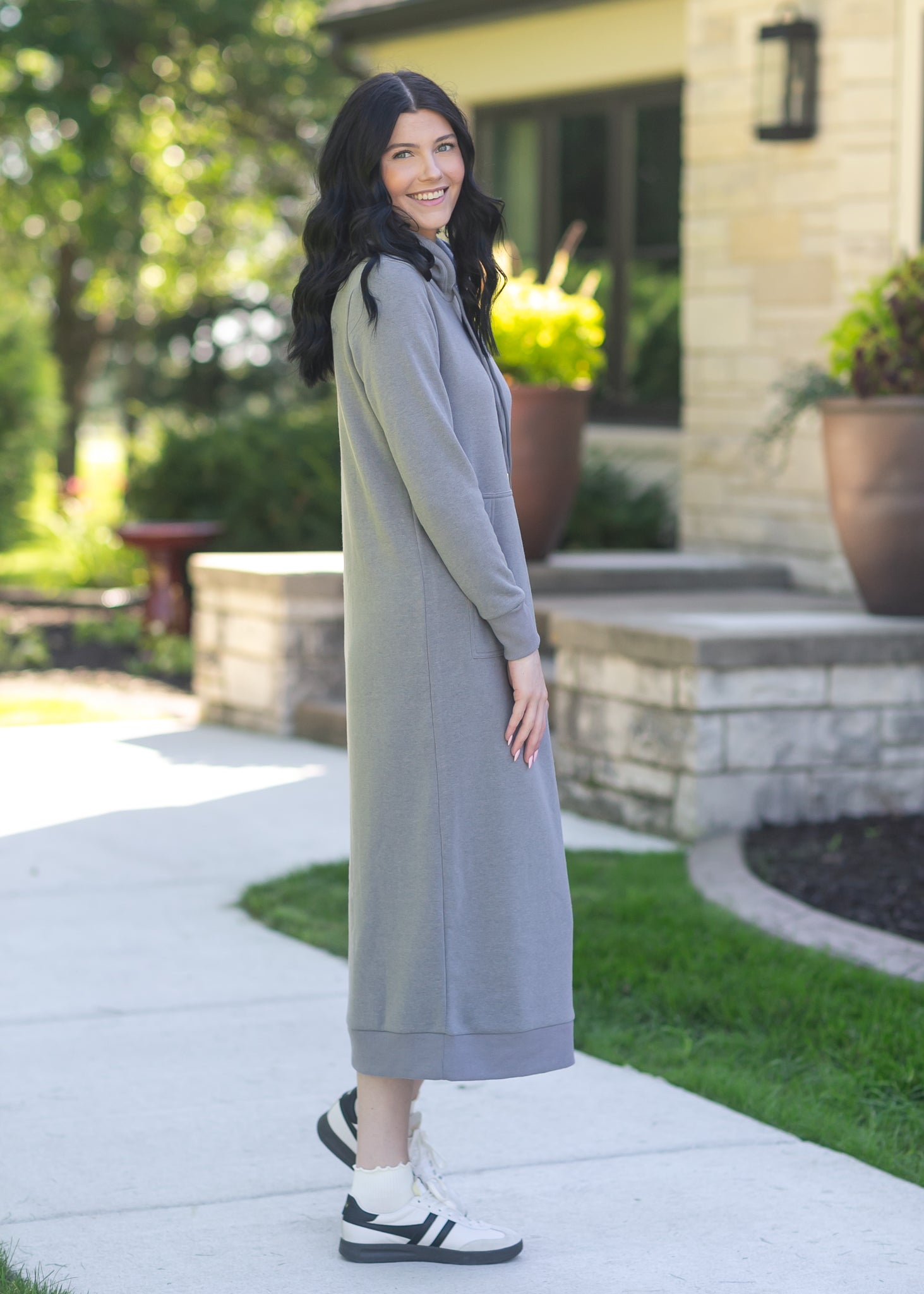Rae Hoodie Sweatshirt Dress - Final Sale, Chocolate Brown / x Small Rae Hoodie Sweatshirt Dress - Final Sale, Chocolate Brown / x Small